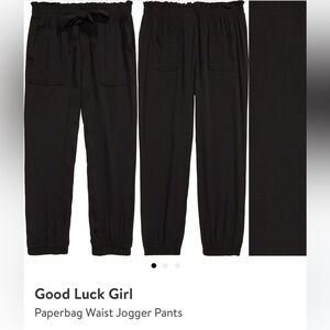 Good Luck Girl Paperbag tie wasted jogger size S